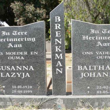 BRENKMAN Balthazar Johannes 1925-1999 &amp; Susanna Lazyja 1920-1999