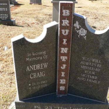 BRUINTJIES Andrew Craig 1963-2008