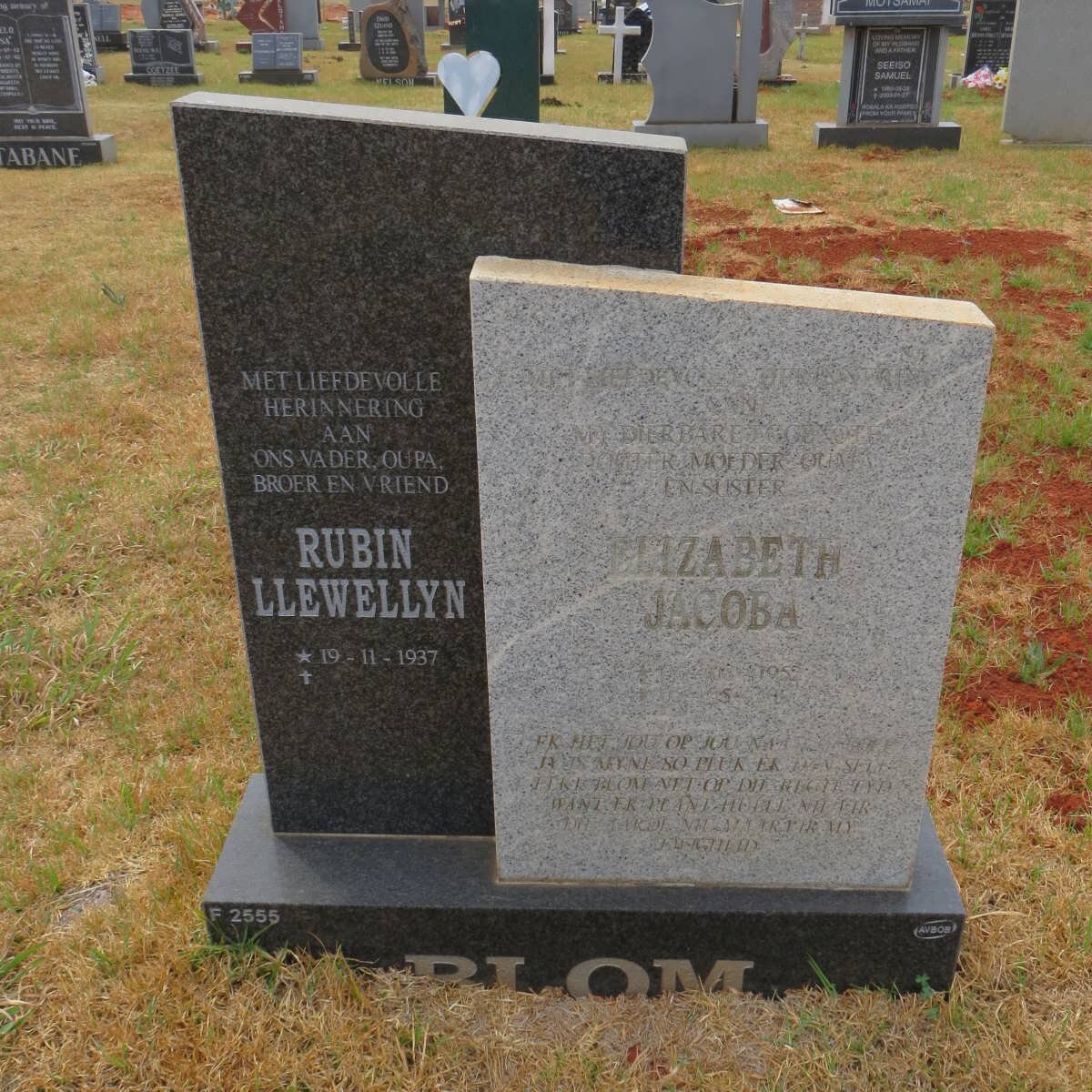 BLOM Rubin Llewellyn 1937- &amp; Elizabeth Jacoba 1952-??