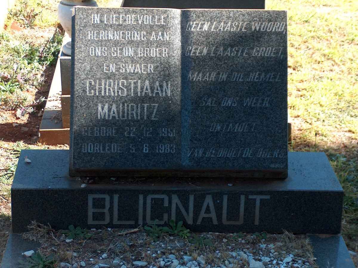 BLIGNAUT Christiaan Mauritz 1951-1983