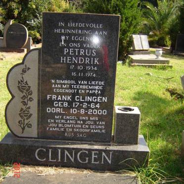 CLINGEN Petrus Hendrik 1934-1974 :: CLINGEN Frank 1964-2000