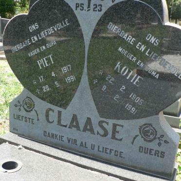 CLAASE Piet 1917-1991 &amp; Kotie 1905-1991
