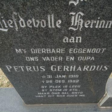 CILLIERS Petrus Gerhardus 1916-1982 