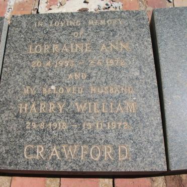 CRAWFORD Harry William 1918-1972 :: CRAWFORD Lorraine Ann1953-1972