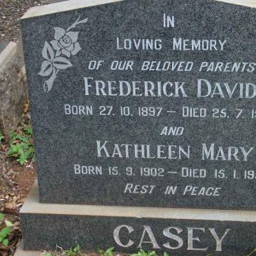 CASEY Frederick David 1897-1954 &amp; Kathleen Mary 1902-1959