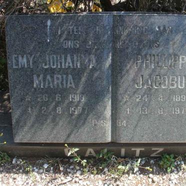 CALITZ Phillippus Jacobus 1899-1977 &amp; Emy Johanna Maria 1918-1977