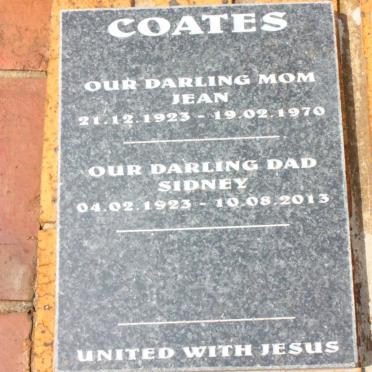 COATES Sidney 1923-2013 &amp; Jean 1923-1970