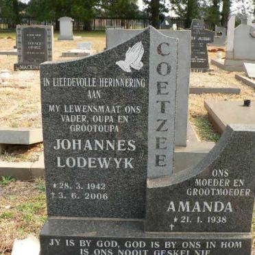 COETZEE Johannes Lodewyk 1942-2006 &amp; Amanda 1938-