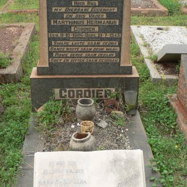 CORDIER Marthinus Hermanus 1886-1945 &amp; Anna Magdalena PRETORIUS -1954