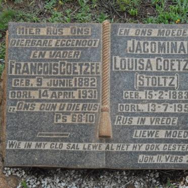 COETZEE Francois 1882-1931 &amp; Jacomina Louisa STOLTZ 1883-1959