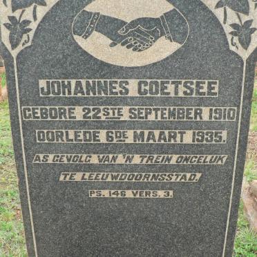 COETSEE Johannes 1910-1935