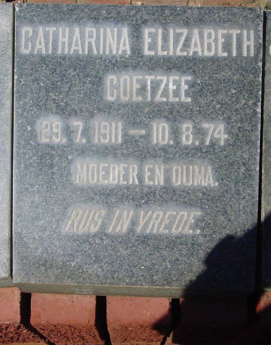 COETZEE Catharina Elizabeth 1911-1974