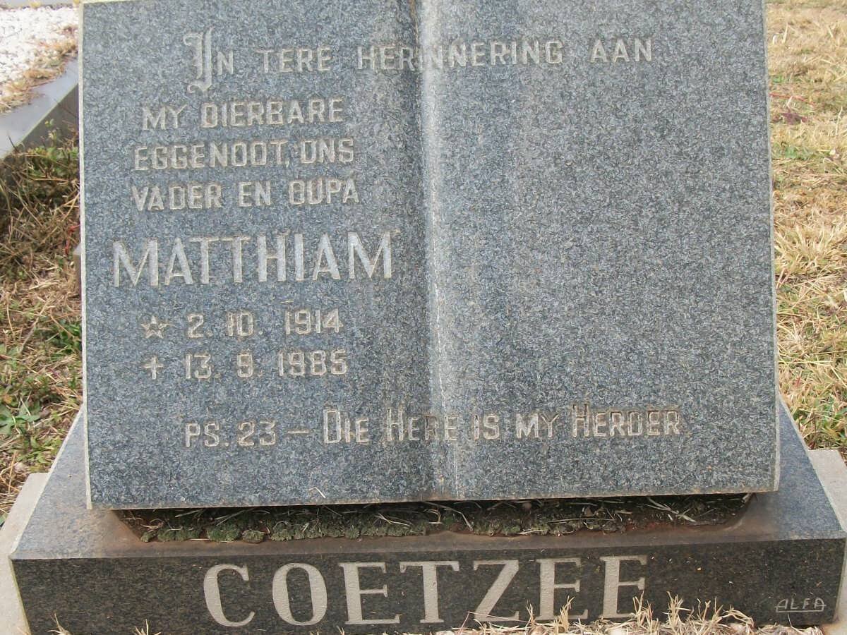 COETZEE Matthiam 1914-1985