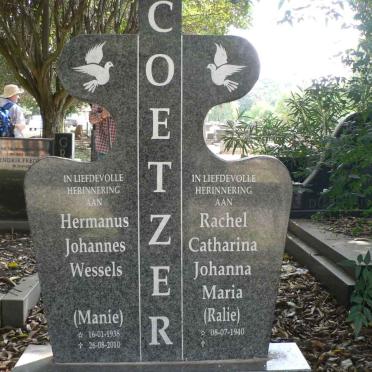 COETZER Hermanus Johanna Wessels 1938-2010 &amp; Rachel Johanna Maria 1940-