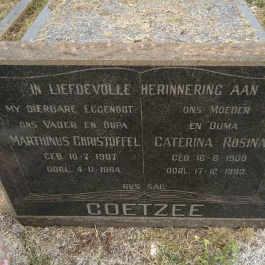 COETZEE Marthinus Christoffel 1907-1964 &amp; Caterina Rosina 1908-1983