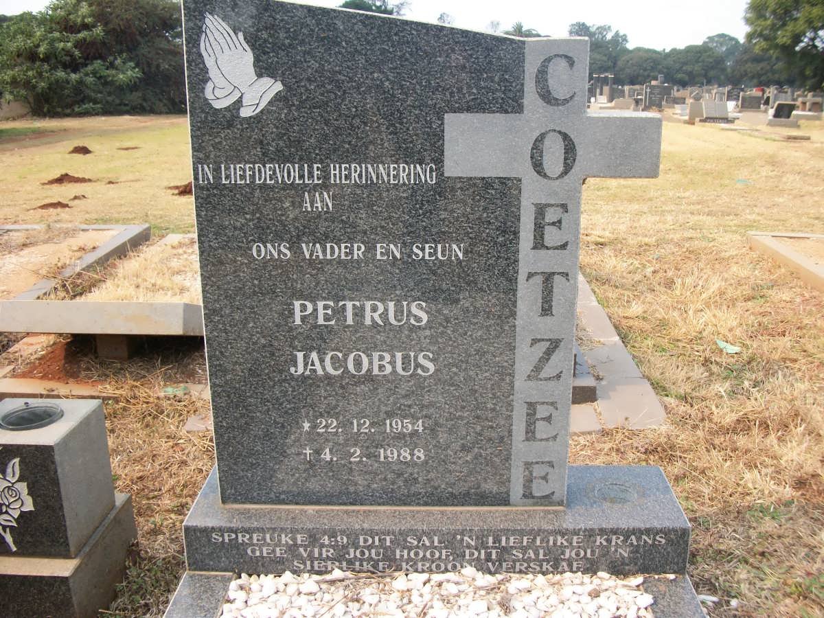 COETZEE Petrus Jacobus 1954-1988