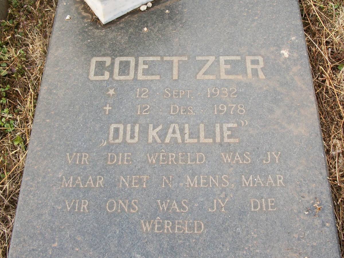 COETZER Ou Kallie 1932-1978