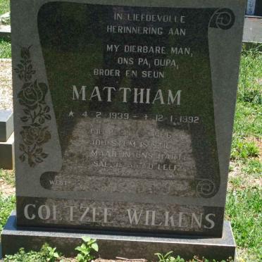COETZEE WILKENS Matthiam 1939-1992