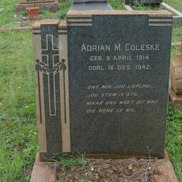 COLESKE Adrian M. 1914-1942
