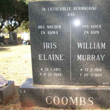 COOMBS William Murray 1914-1995 &amp; Iris Elaine 1913-1993
