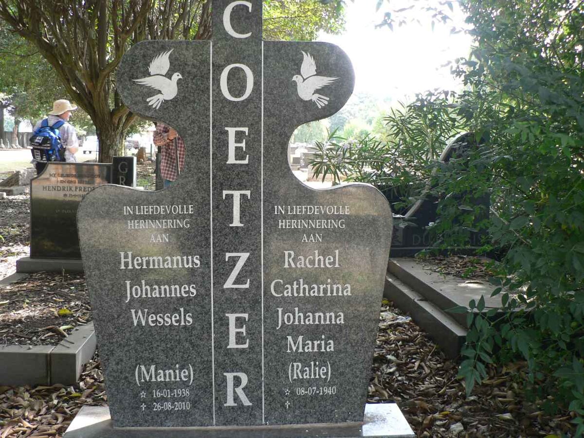 COETZER Hermanus Johanna Wessels 1938-2010 &amp; Rachel Johanna Maria 1940-