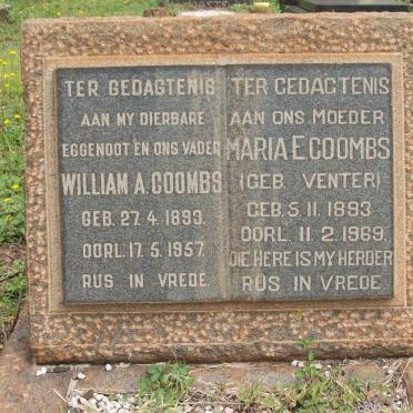 COOMBES William A. 1893-1957 &amp; Maria E. VENTER 1893-1969