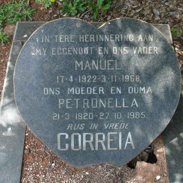 CORREIA Manuel 1922-1968 &amp; Petronella 1920-1985