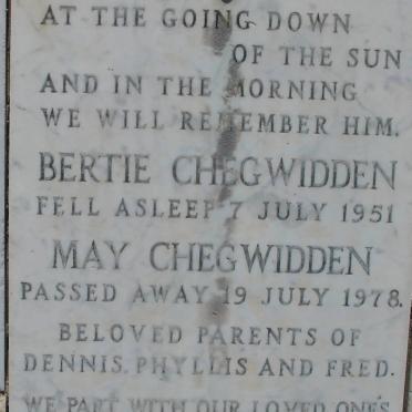 CHEGWIDDEN Bertie -1951 &amp; May -1978