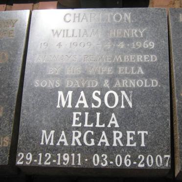 CHARLTON William Henry 2009-1969 MASON Ella Margaret 1911-2007