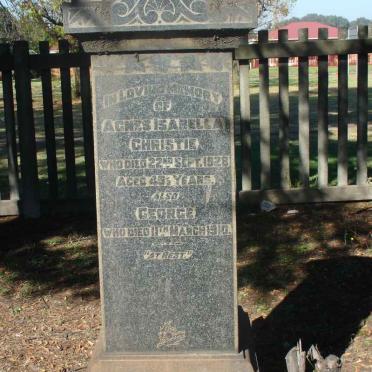 CHRISTIE George -1910 :: CHRISTIE Agnes Isabella -1928