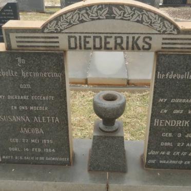 DIEDERIKS Hendrik Petrus 1891-1976 &amp; Susanna Aletta Jacoba 1895-1964