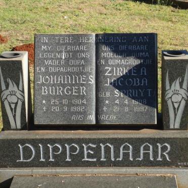 DIPPENAAR Johannes Burger 1904-1982 &amp; Zirkea Jacoba SPRUYT 1908-1997