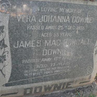 DOWNIE James Mac Dougall 19?8 &amp; Vera Johanna -1955