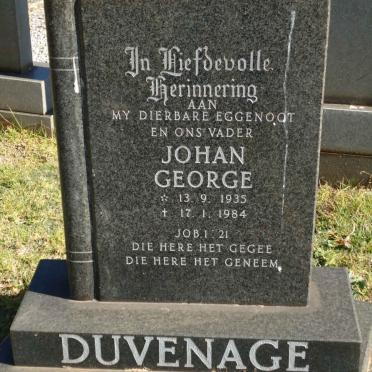 DUVENHAGE Johan George 1935-1984