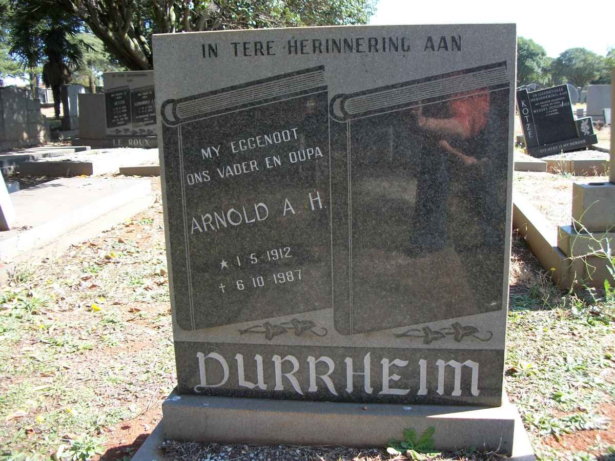 DURRHEIM Arnold A.H. 1912-1987