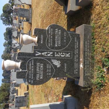 ECK Phillippus Martiens, van 1968-1997 &amp; Magdalena Christina 1972-