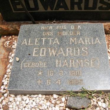 EDWARDS George William 1889-1938 &amp; Aletta Maria HARMSE 1901-1985