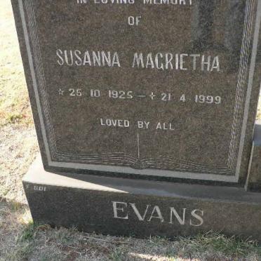 EVANS Susanna Magrietha 1925-1999