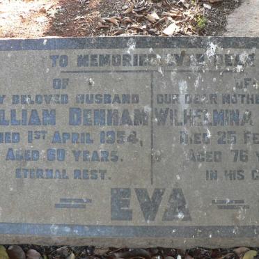 EVA William Denham -1954 &amp; Wilhelmina Fran? -1969