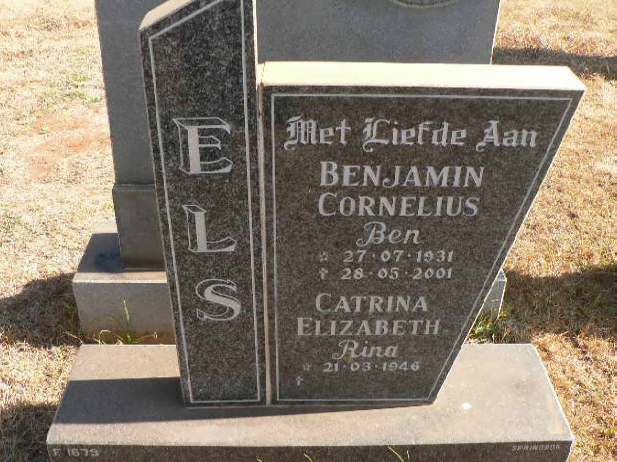 ELS Benjamin Cornelius 1931-2001 &amp; Catrina Elizabeth 1946-
