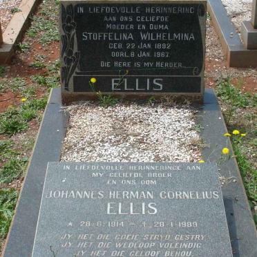 ELLIS Johannes Herman Cornelius 1914-1989 &amp; Stoffelina Wilhelmina 1892-1967