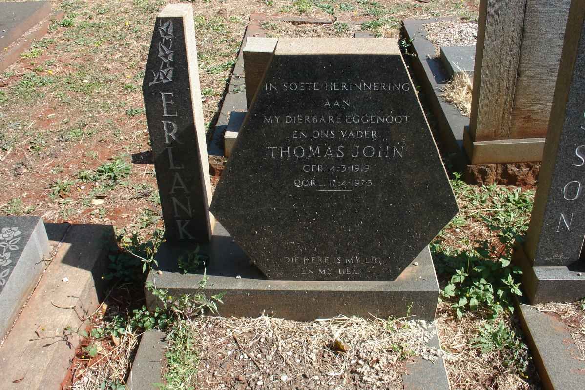 ERLANK Thomas John 1919-1973