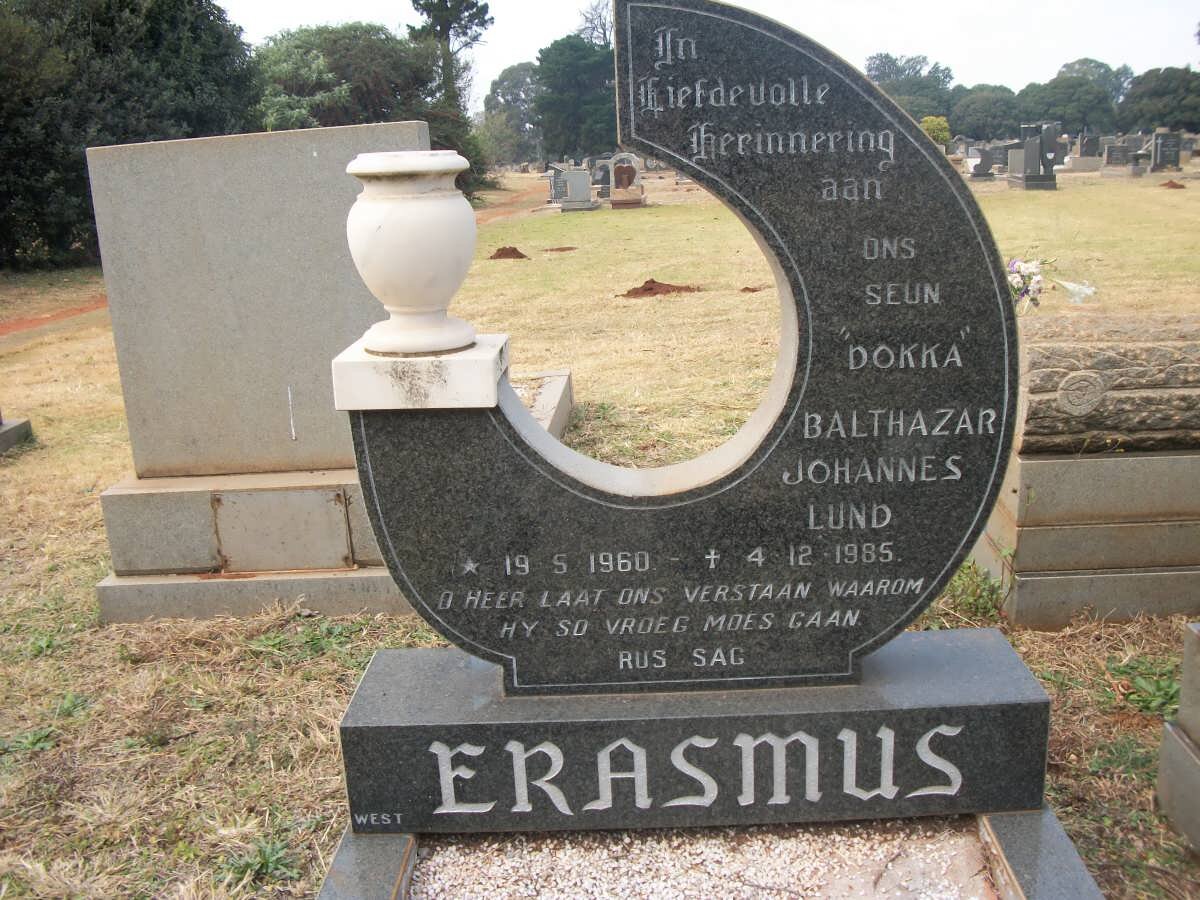 ERASMUS Balthazar Johannes Lund 1960-1985