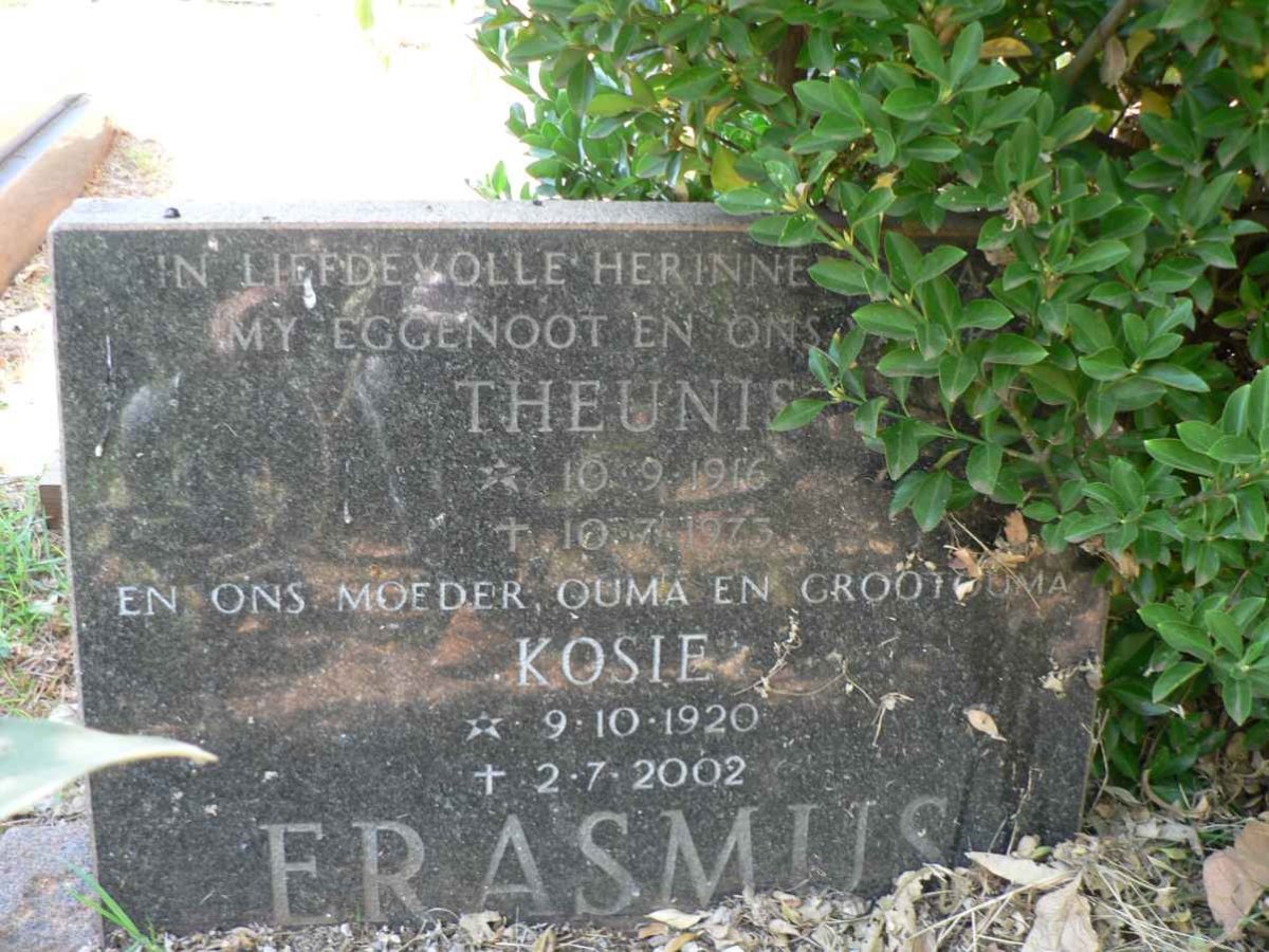 ERASMUS Theunis 1916-1973 &amp; Kosie 1920-2002