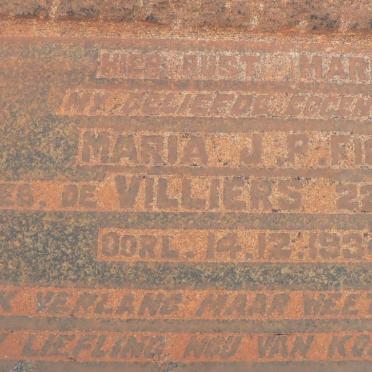 FICK Maria J.P. nee DE VILLIERS 1901-1934