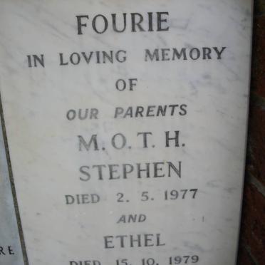 FOURIE Stephen -1977 &amp; Ethel -1979