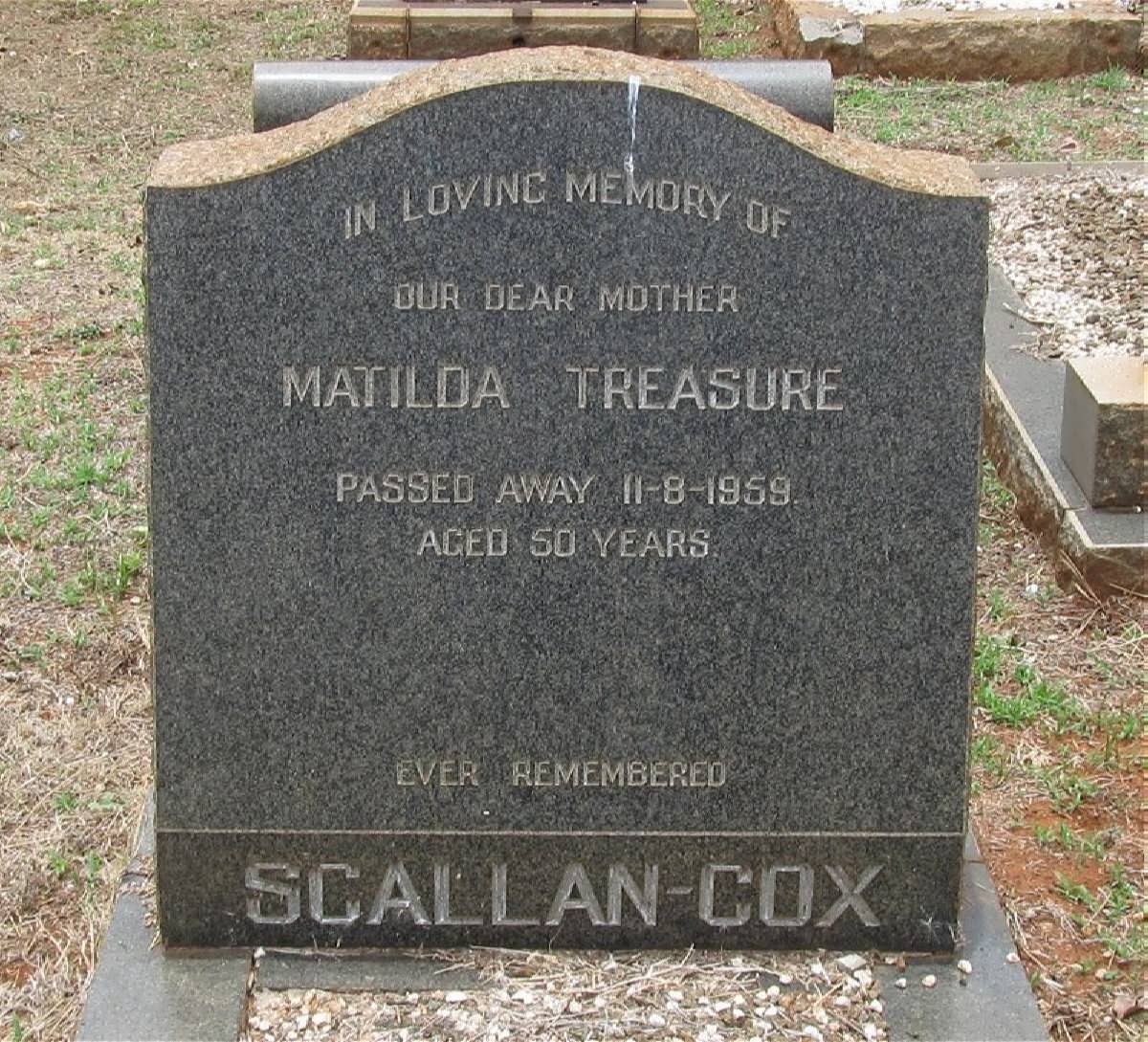 FOX Matilda Treasure, Scallen -1959