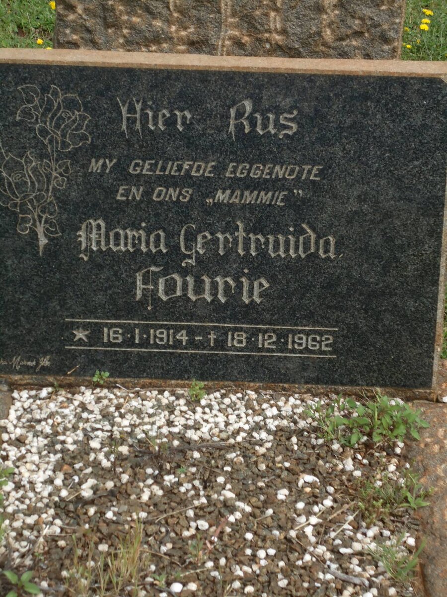 FOURIE Maria Gertruida 1914-1962