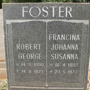FOSTER Robert George 1900-1977 &amp; Francina Johanna Susanna 1902-1977