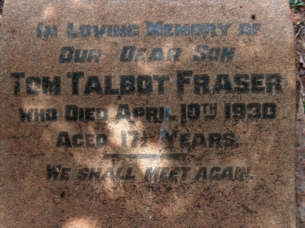 FRASER Tom Talbot -1930